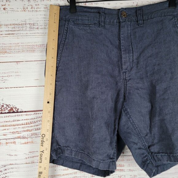 Taylor Stitch Mens Size (31.5" - 32") Navy 100% Linen Shorts Casual Preppy - Picture 2 of 10